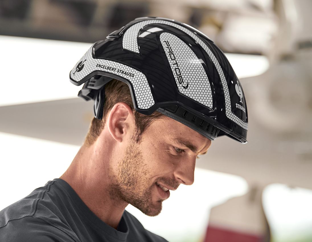 Helmy | Kaski ochronne: e.s. Hełm roboczy Protos® + czarny/biały