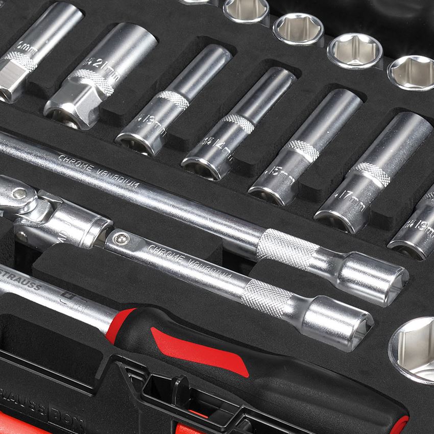 System STRAUSSbox: Zestaw kluczy nasad. lockfix 1/2 w STRAUSSbox midi 2