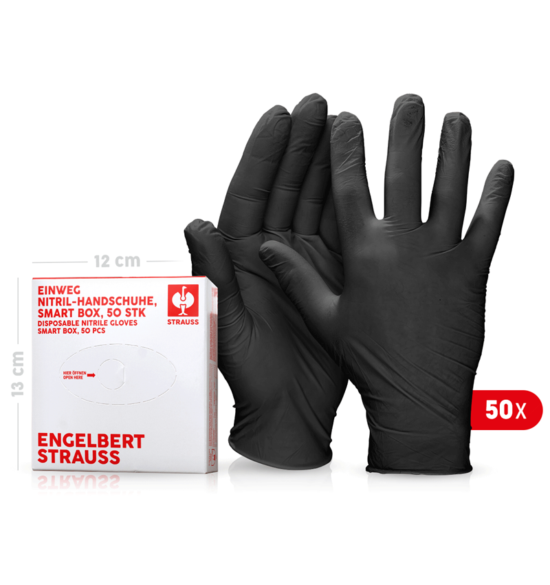 Rękawiczki jednorazowe: Jednorazowe rękawice nitryl.,bezpudr., smart box + czarny