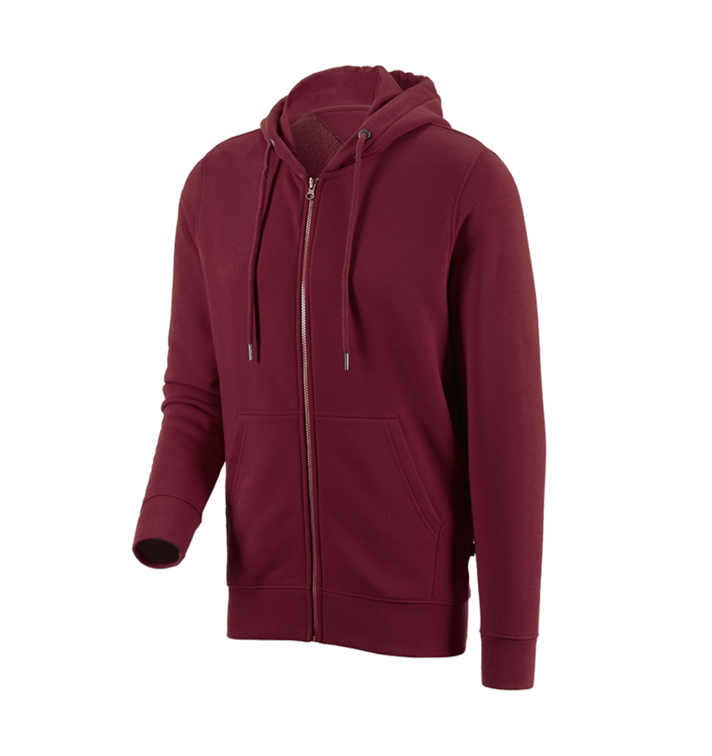 Koszulki | Pulower | Koszule: e.s. Bluza rozpinana z kapturem poly cotton + bordowy