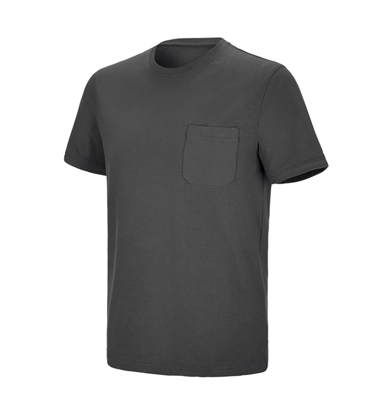 Koszulki | Pulower | Koszule: e.s. Koszulka cotton stretch Pocket + antracytowy