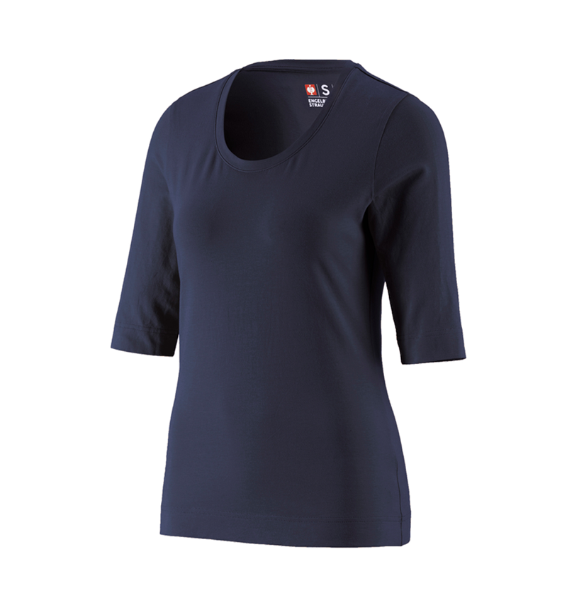 Tematy: e.s. Koszulka rękaw 3/4 cotton stretch, damska + granatowy 2