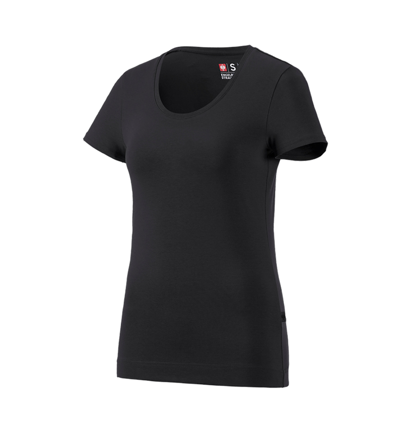 Koszulki | Pulower | Bluzki: e.s. Koszulka cotton stretch, damska + czarny 4