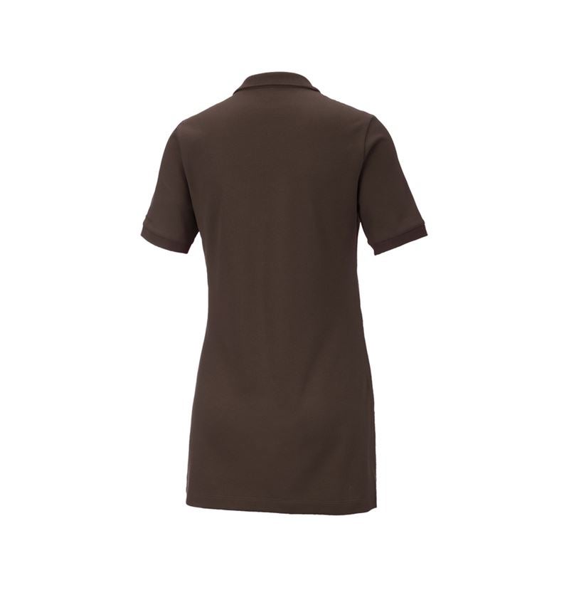 Koszulki | Pulower | Bluzki: e.s. Kosz. polo z piki cotton stretch,da.,long fit + kasztanowy 3