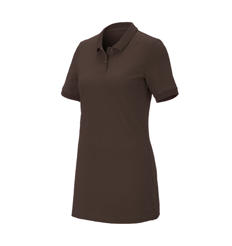 Koszulki | Pulower | Bluzki: e.s. Kosz. polo z piki cotton stretch,da.,long fit + kasztanowy 2