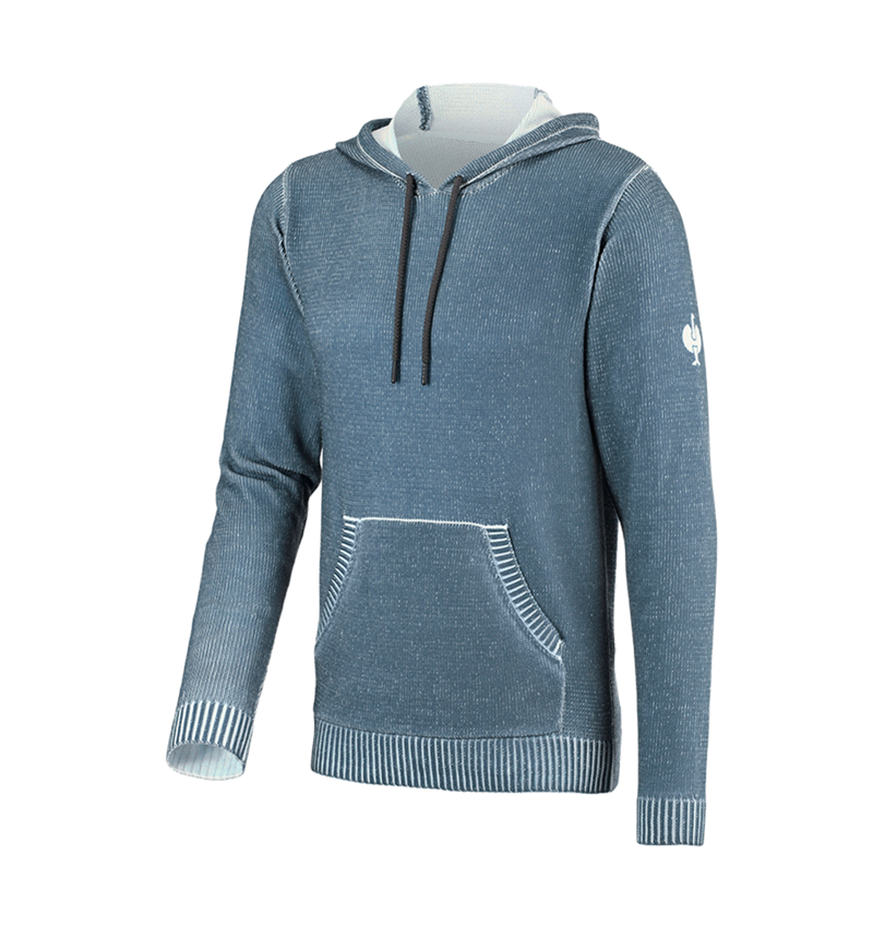 Koszulki | Pulower | Koszule: Bluza dzianinowa z kapturem e.s.iconic + niebieski tlenkowy 6