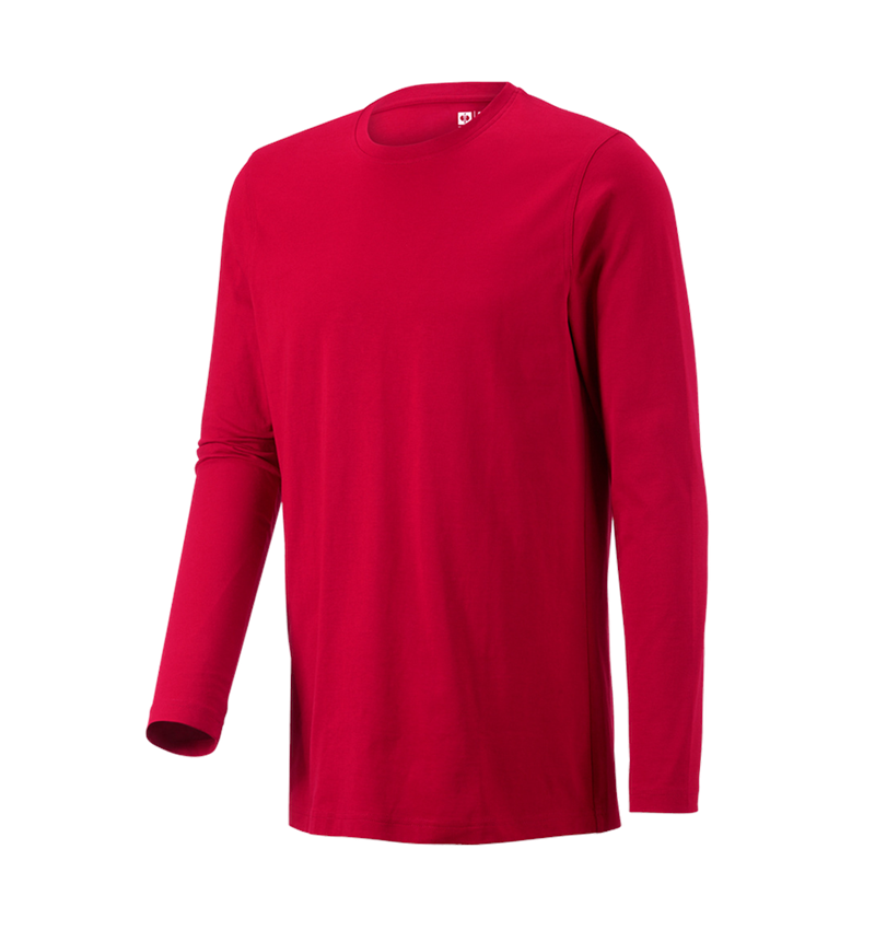Koszulki | Pulower | Koszule: e.s. Koszulka długi rękaw cotton, long fit + ognistoczerwony 3