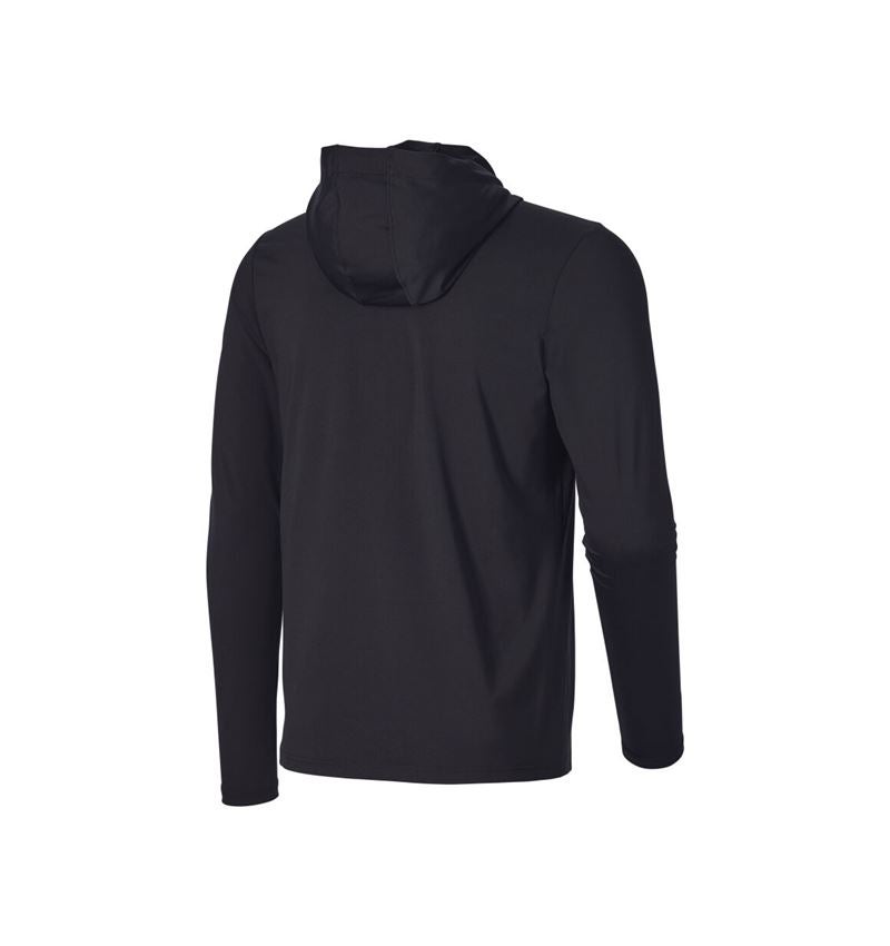 Koszulki | Pulower | Koszule: Koszulka funk. z kapturem długi rękaw UV e.s.trail + czarny/pomarańczowy ostrzegawczy/żółty ostrzegawczy 4