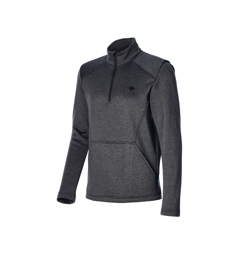 Koszulki | Pulower | Koszule: Bluza ze stójką thermo stretch e.s.trail + czarny melanżowy 4