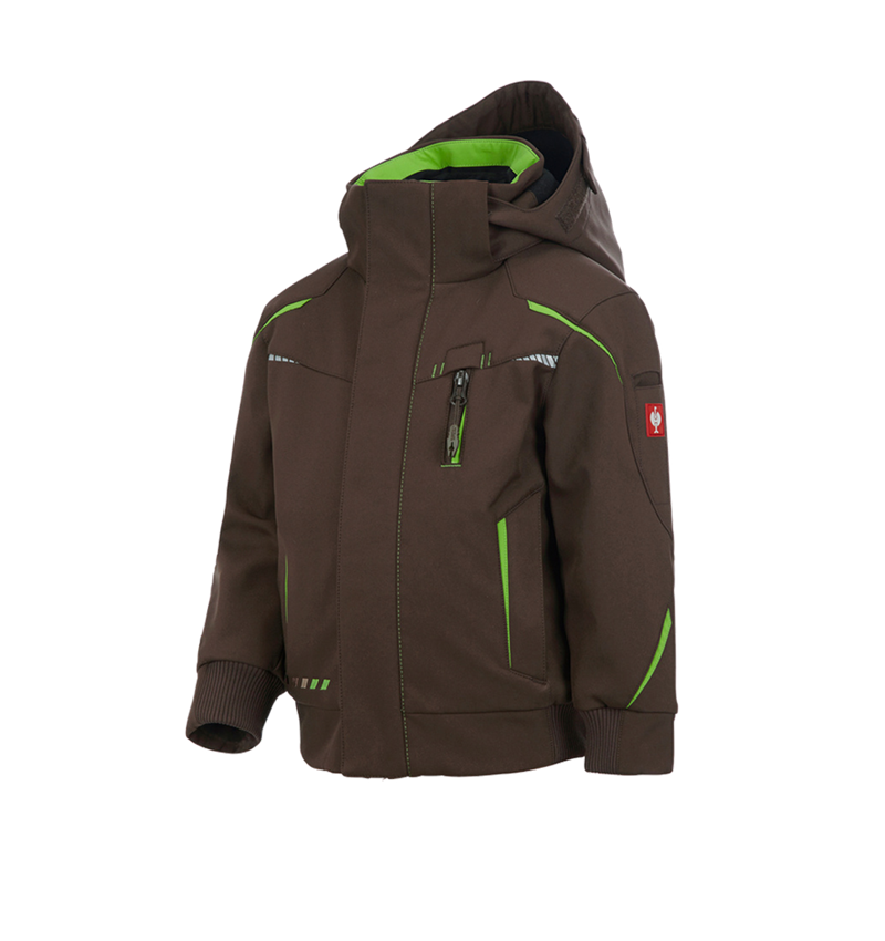 Kurtki: Kurtka zimowa softshell e.s.motion 2020, dziecięca + kasztanowy/zielony morski 2