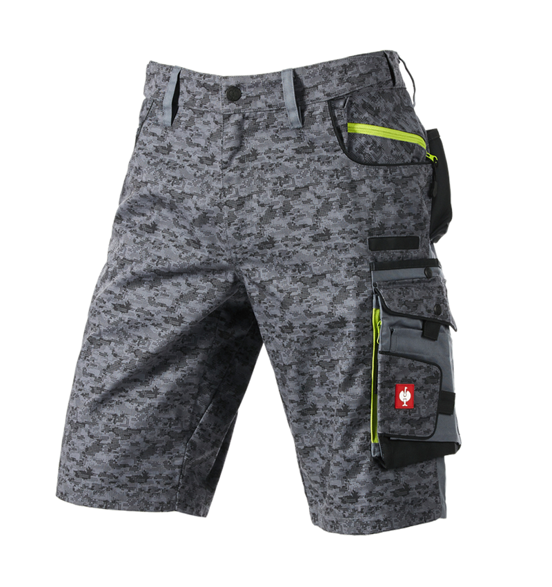 Spodnie robocze: e.s. Szorty Pixel + szary/grafitowy/limetowy 2