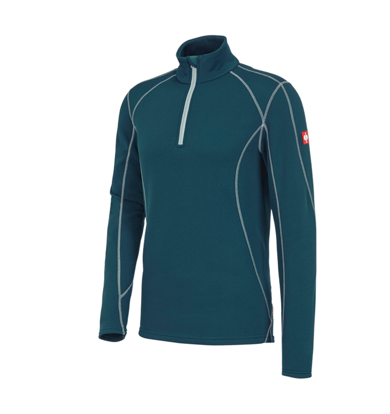 Koszulki | Pulower | Koszule: Bluza Troyer funkc. thermo stretch e.s.motion 2020 + niebieski morski/platynowy 2