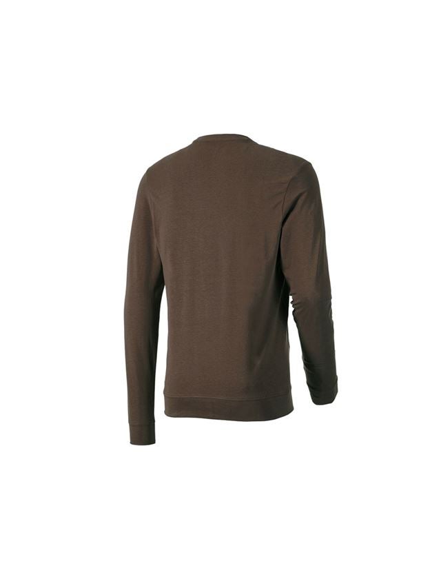 Koszulki | Pulower | Koszule: e.s. Koszulka długi rękaw cotton stretch + kasztanowy 1