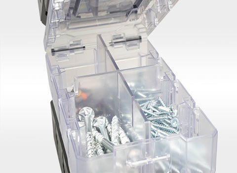TRAUSSbox x-small open, with dividers