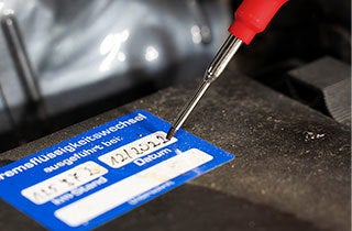 Marking on sticker