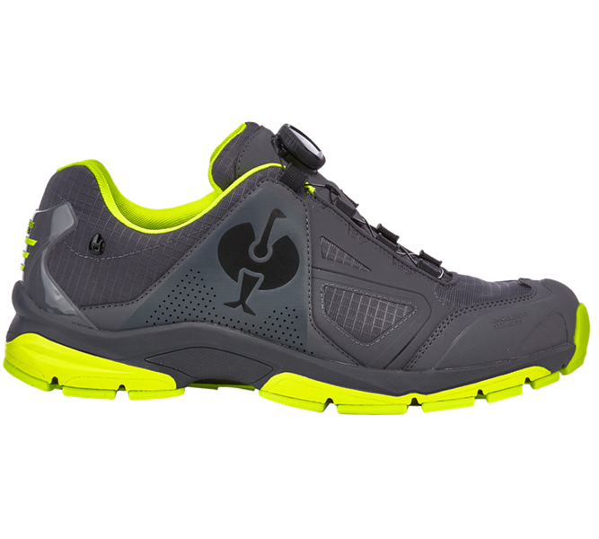 Main view, Footwear, O2 Work shoes e.s. Minkar II, anthracite/high-vis yellow