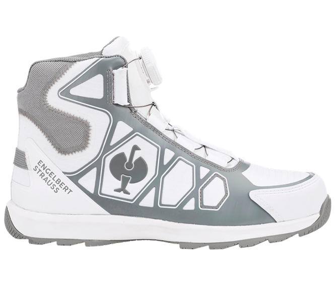 Main view, Footwear, S1P Safety boots e.s. Baham II mid, white/platinum
