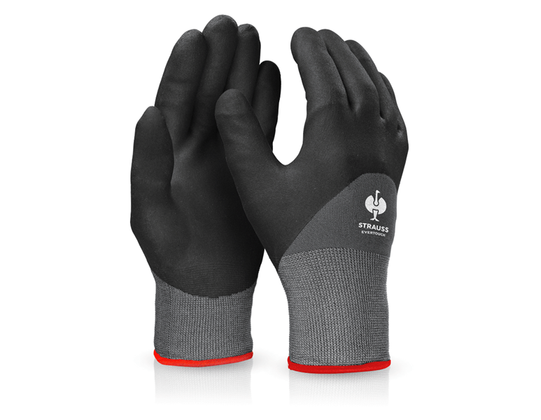 Main view, Personal Protection, e.s. Nitrile foam gloves evertouch winter, black/grey