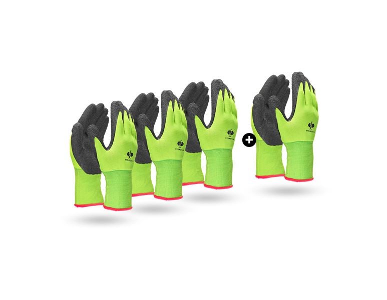 Huvudvy, Arbetsskydd, Set 3+1: Stickade latexhandskar Senso Grip