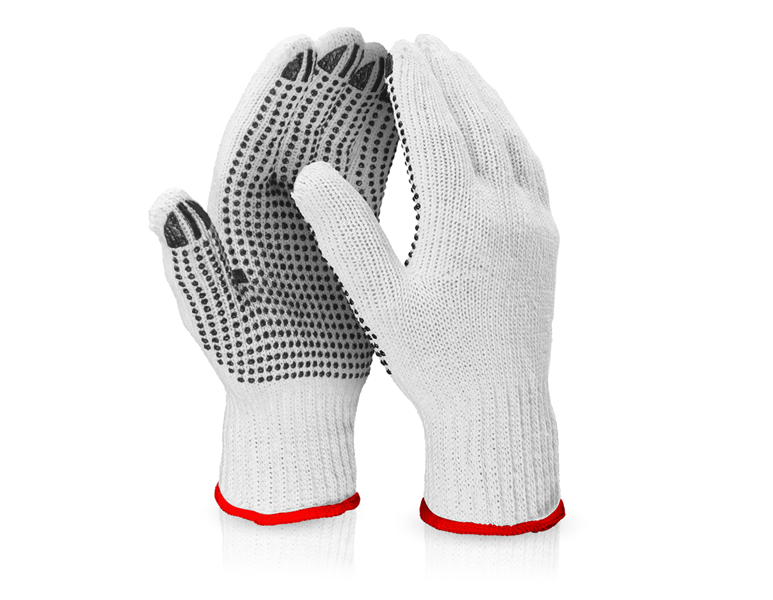 Main view, Polyester, PVC knitted gloves Black-Point