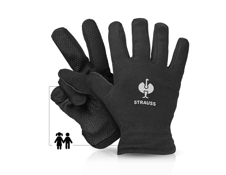 Huvudvy, Tillbehör, e.s. Barn-vinterhandskar Fleece Comfort, svart