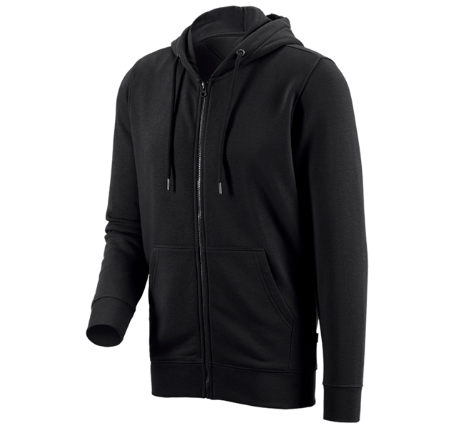 Main view, Clothing, e.s. Hoody sweatjacket poly cotton, black