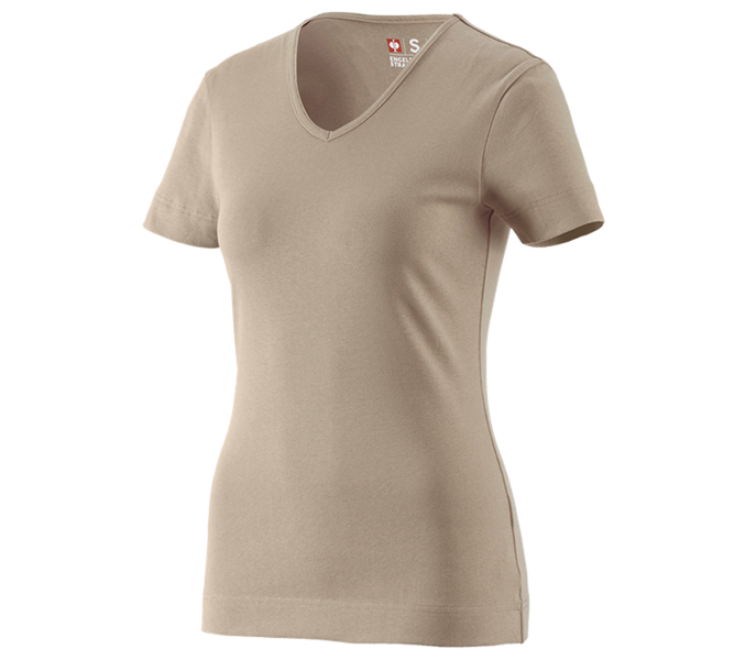 Huvudvy, T-Shirts, e.s. T-Shirt cotton V-Neck, dam, lera