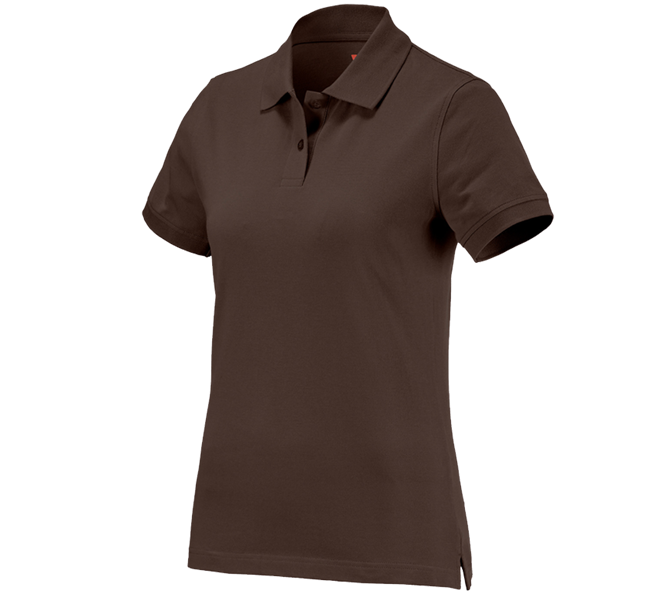 Huvudvy, Basics, e.s. Polo-Shirt cotton, dam, kastanj