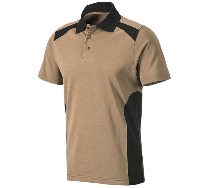 Huvudvy, Snickare, Polo-Shirt cotton e.s.active, khaki/svart