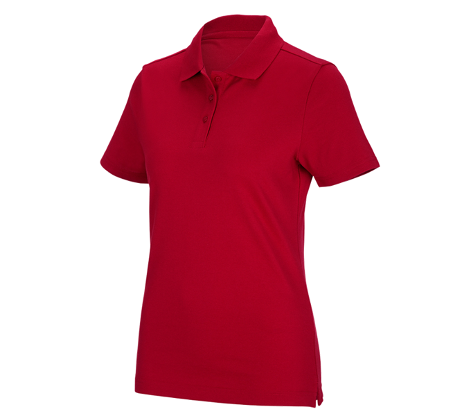 Main view, Polo-Shirts, e.s. Functional polo shirt poly cotton, ladies', fiery red