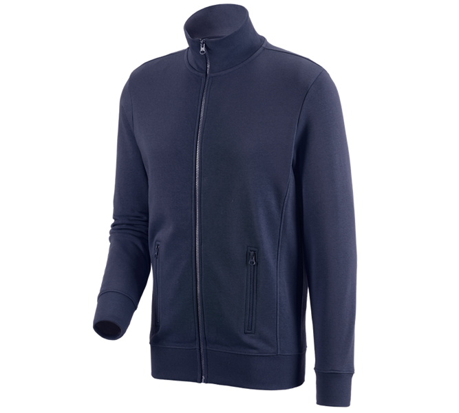 Main view, Men, e.s. Sweat jacket poly cotton, navy