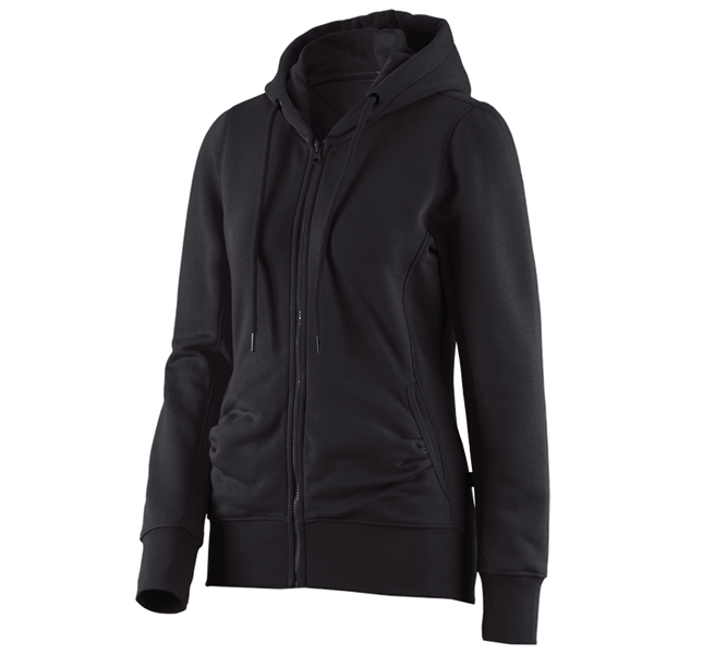 Main view, myDesign XMAS, e.s. Hoody sweatjacket poly cotton, ladies', black