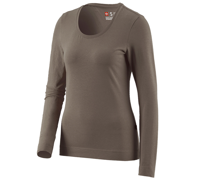 Huvudvy, Överdelar, e.s. Longsleeve cotton stretch, dam, sten