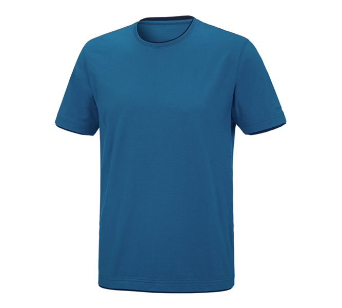 Main view, T-Shirts, e.s. T-shirt cotton stretch Layer, atoll/navy