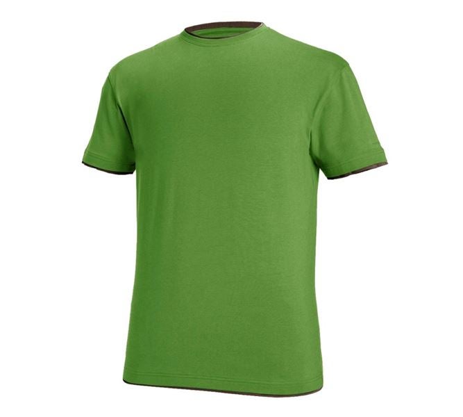 Huvudvy, T-Shirts, e.s. T-Shirt cotton stretch Layer, sjögrön/kastanj