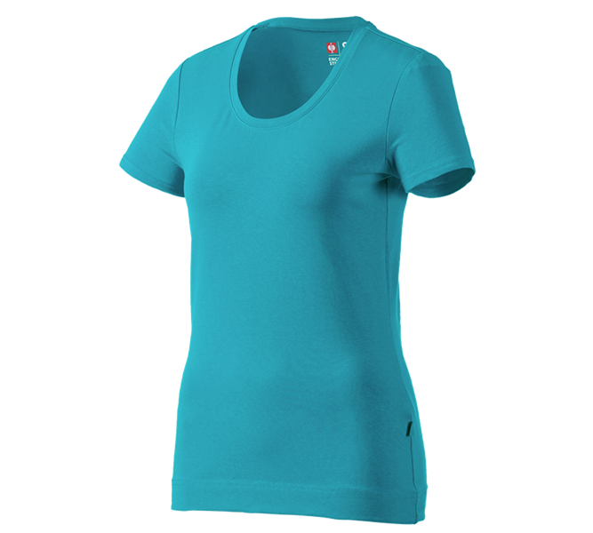Huvudvy, Damer, e.s. T-Shirt cotton stretch, dam, ocean