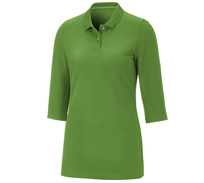 Huvudvy, Pikétröjor, e.s. Pique-Polo 3/4-ärm cotton stretch, dam, sjögrön