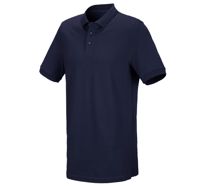 Huvudvy, Piketröjor, e.s. Piqué-Polo cotton stretch, long fit, mörkblå