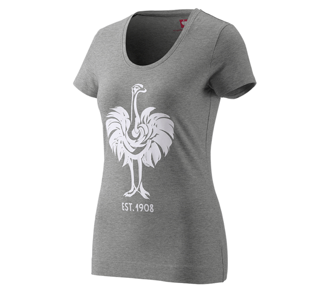 Main view, Search, e.s. T-shirt 1908, ladies', grey melange/white