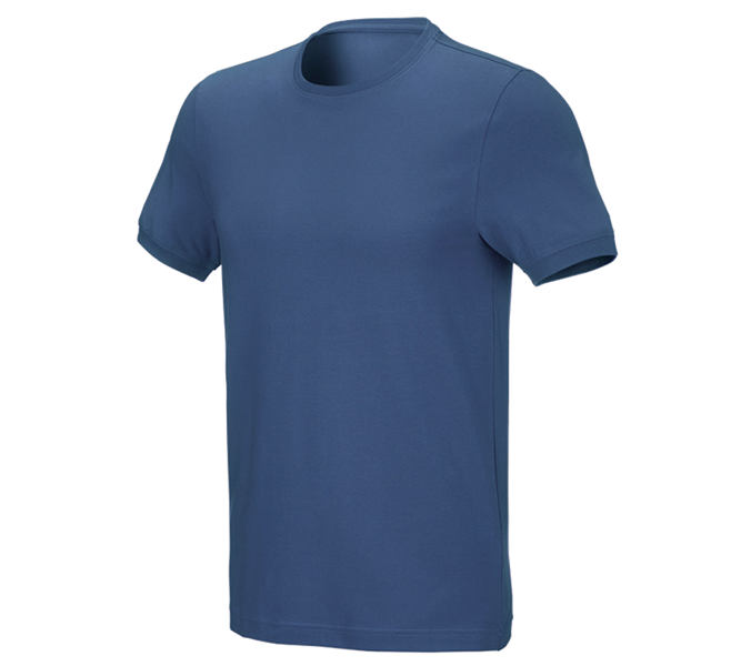 Huvudvy, T-Shirts, e.s. T-shirt cotton stretch, slim fit, kobolt