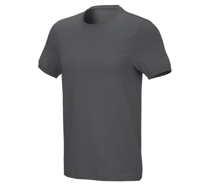 Huvudvy, T-Shirts, e.s. T-shirt cotton stretch, slim fit, antracit