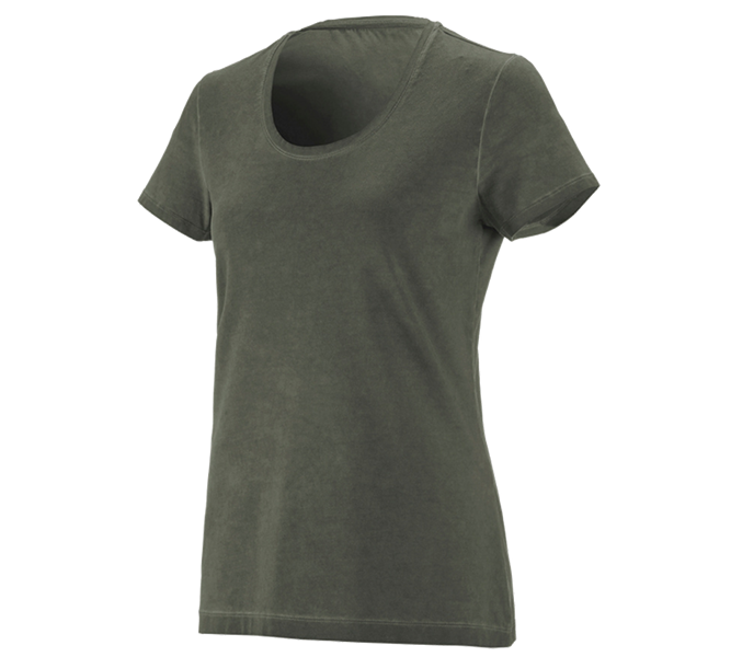 Main view, Basics, e.s. T-Shirt vintage cotton stretch, ladies', disguisegreen vintage