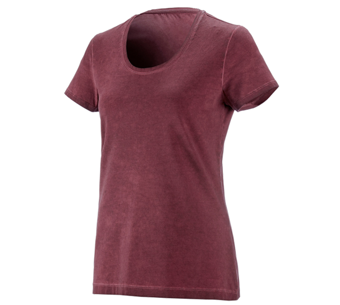 Huvudvy, T-Shirts, e.s. T-Shirt vintage cotton stretch, dam, rubin vintage