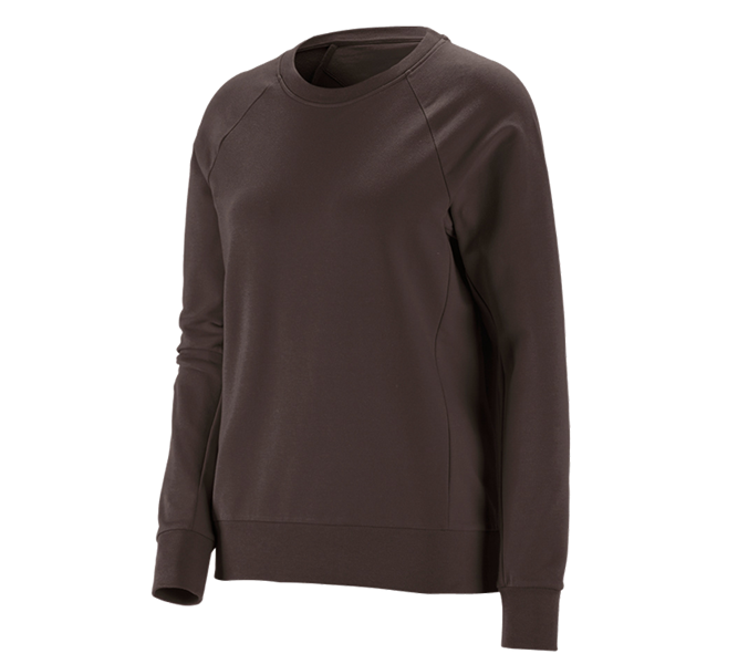 Main view, Basics, e.s. Sweatshirt cotton stretch, ladies', chestnut
