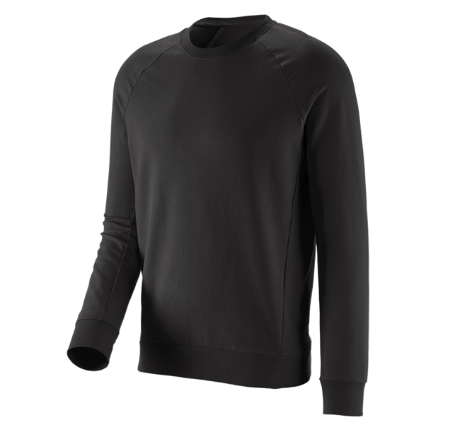 Main view, Clothing, e.s. Sweatshirt cotton stretch, black