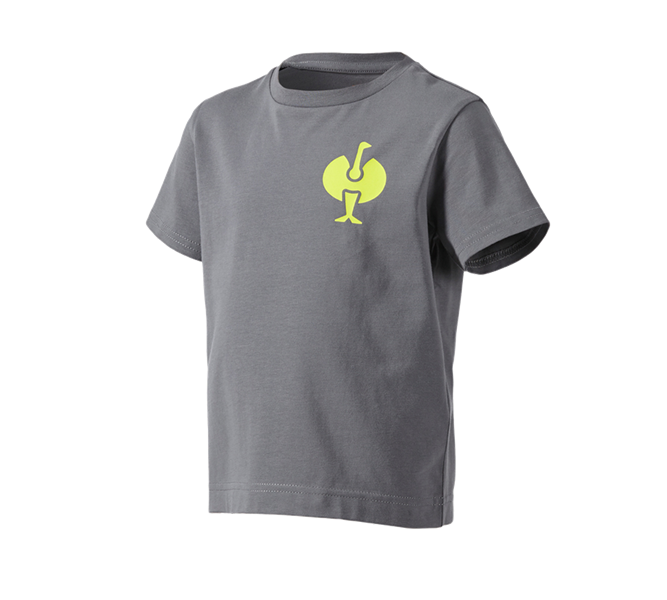 Huvudvy, För de små, T-Shirt e.s.trail, barn, basaltgrå/acidgul