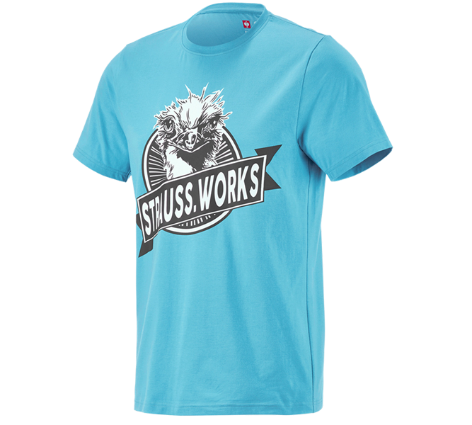 Main view, Men, e.s. T-shirt strauss works, lapisturquoise