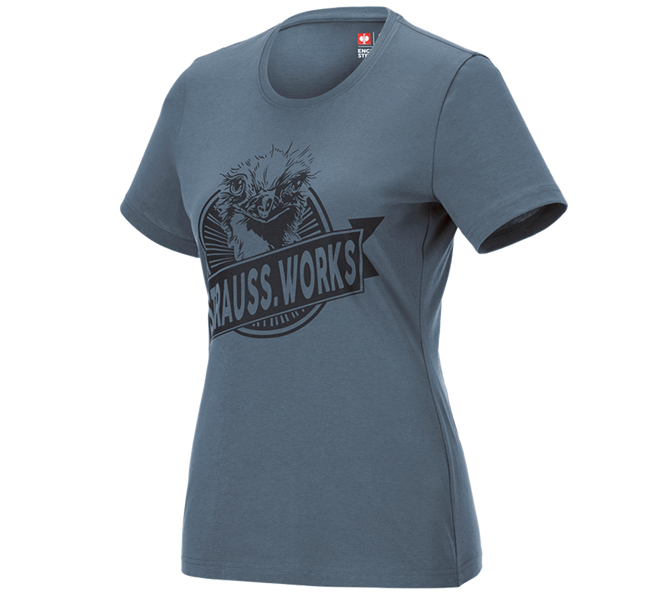 Main view, Clothing, T-shirt e.s.iconic works, ladies', oxidblue