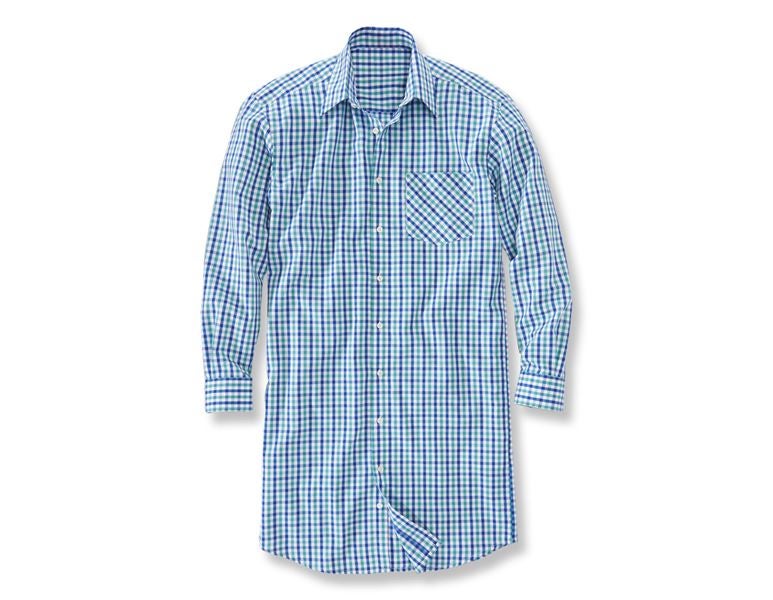Main view, Shirts, Long sleeved shirt Hamburg, extra long, royal/lagoon/white