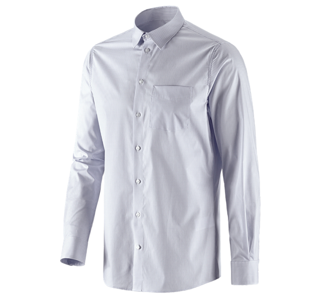 Huvudvy, Basics, e.s. Kontorsskjorta cotton stretch, regular fit, dimmgrå rutig